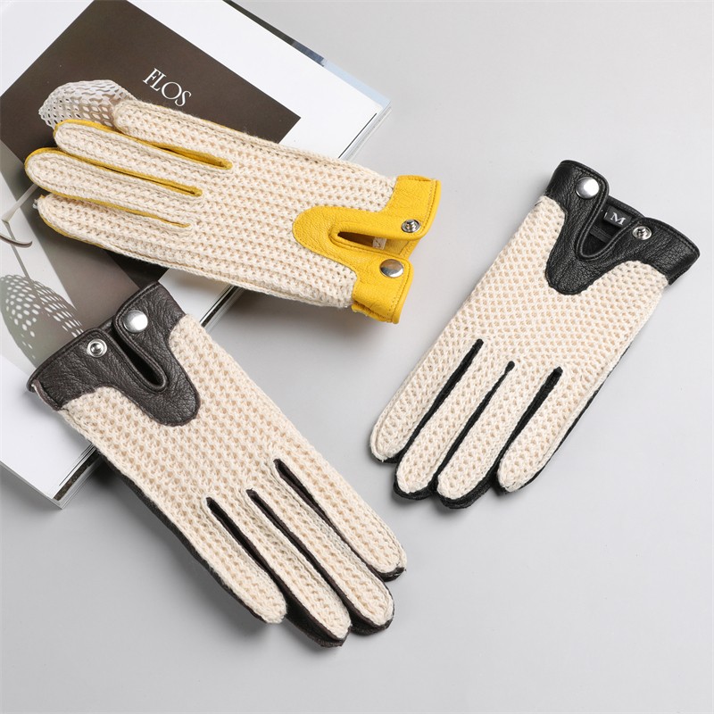 Bare hand breathable deer skin gloves for all seasons, hand woven gloves NAN91