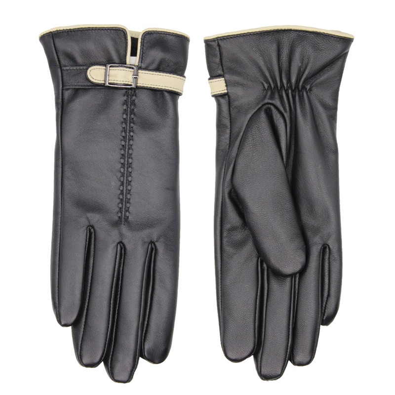 Fashion contrasting sheepskin gloves, back strap gloves, NS227