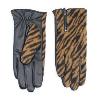 Leopard print fur gloves sheepskin fashionable matching gift gloves NS230