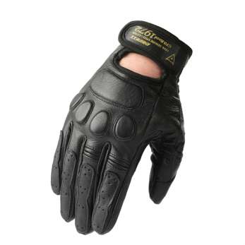 Customized yellow and black cowhide combat motorcycle gloves NAN165