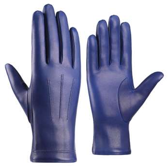 Customized 100% cashmere lined aniline lambskin gloves for winter warmth NS280