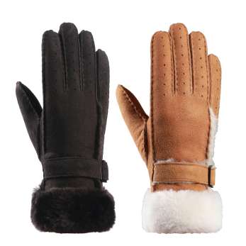 Australian Merino fur one-piece gloves hand sewn YT14
