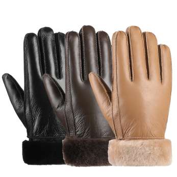 Multi color fur integrated thick and extra thick warm gloves YT20