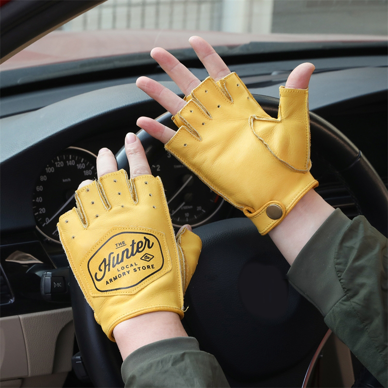 Leather gloves with bare touch and no lining, customized logo BANP39