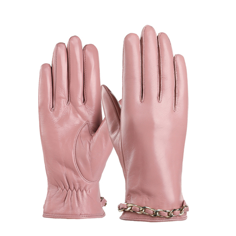 High quality gray sheepskin gloves for fashionable matching, gift gloves NS253