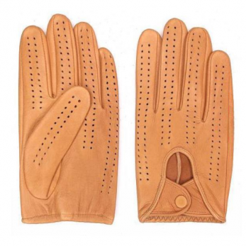 Chrome free tanned sheepskin perforated gloves for driving motorcycles NS308