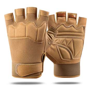Military combat gloves, wear-resistant half cut camouflage gloves BAN29