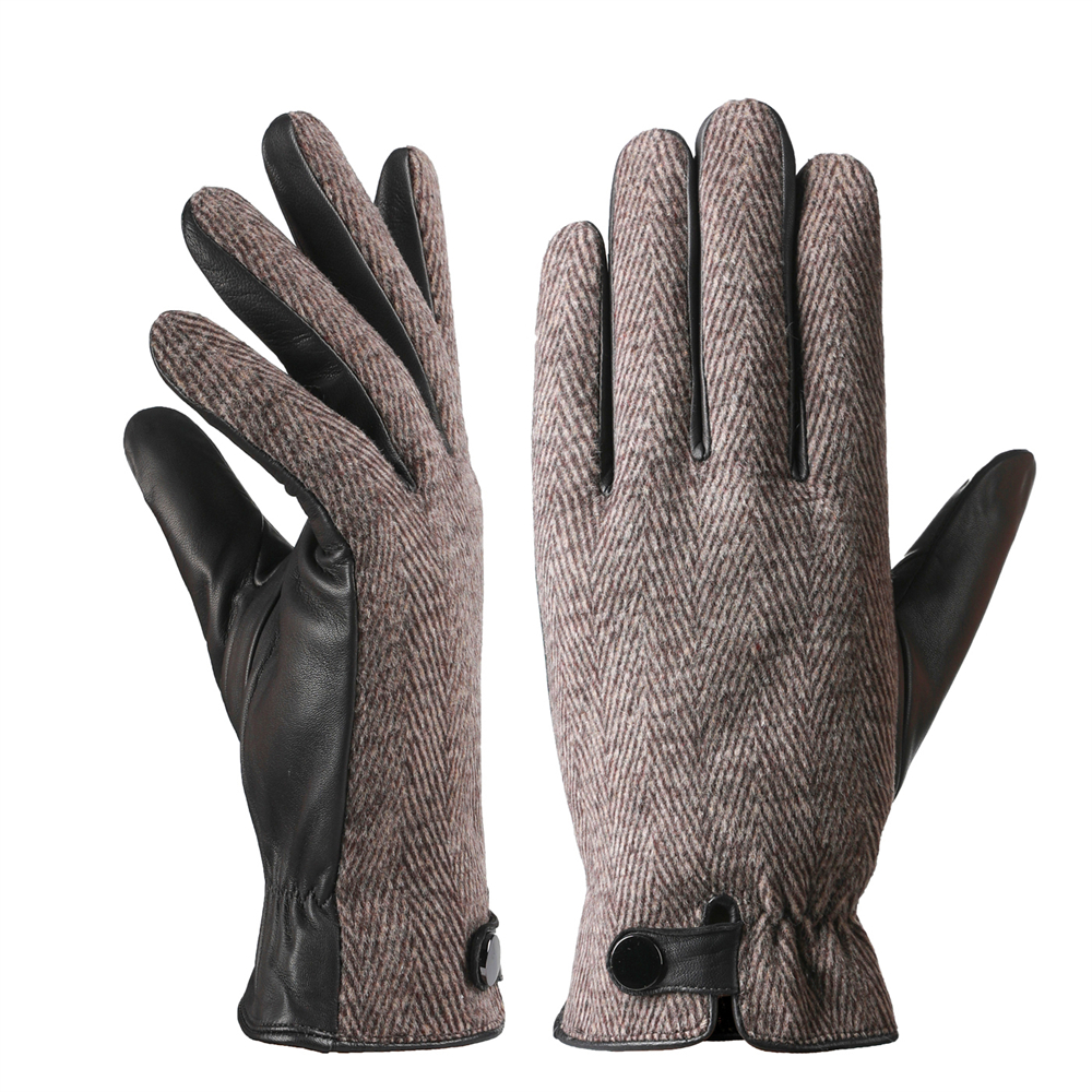 Cotton+sheepskin gloves for touch screen phones AB version design NAN199