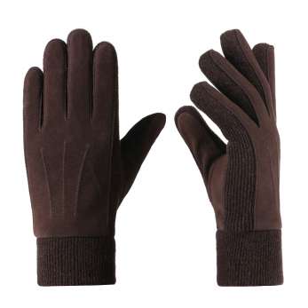 Suede sheepskin gloves environmentally friendly chrome free tanning NS278
