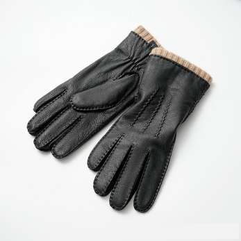 Hand sewn deer skin gloves with elongated wrist opening NAN197