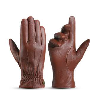 70% wool inner touch screen phone goat leather gloves for men NAN211