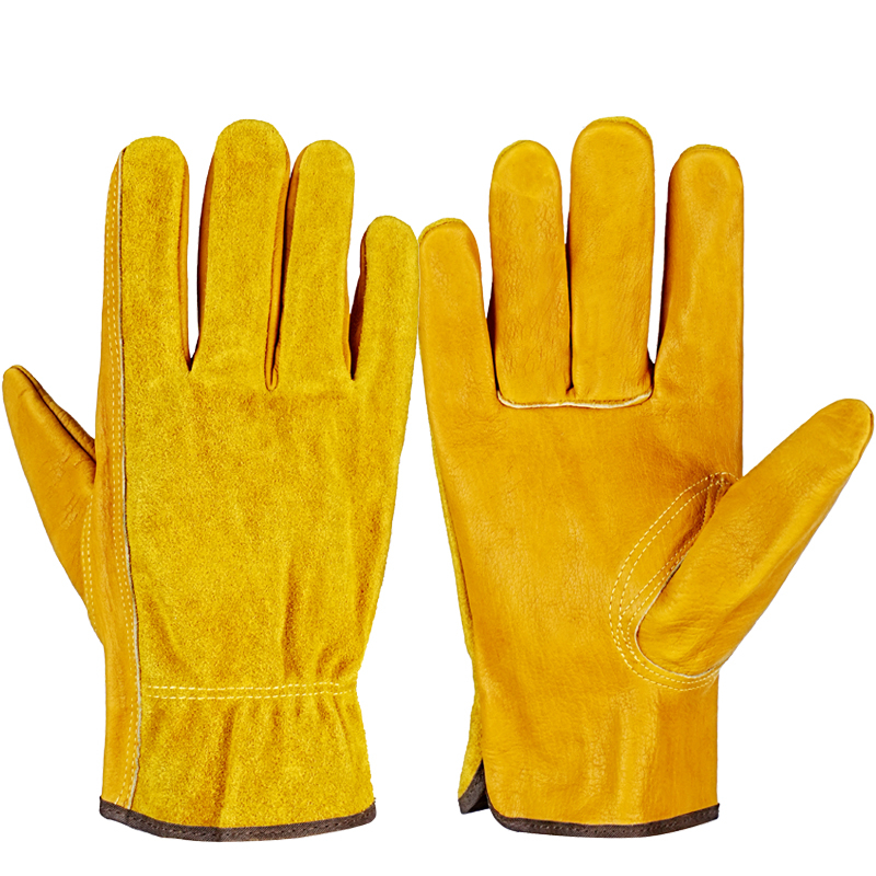 Garden fire protection, stab and cut resistant leather gloves NAN237