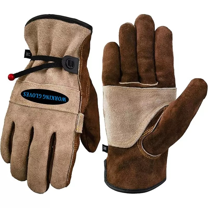 Garden fire protection, stab and cut resistant leather gloves NAN236