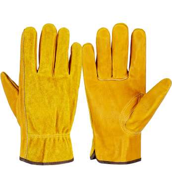 Garden fire protection, stab and cut resistant leather gloves NAN237