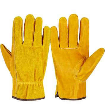 Garden fire protection, stab and cut resistant leather gloves NAN237