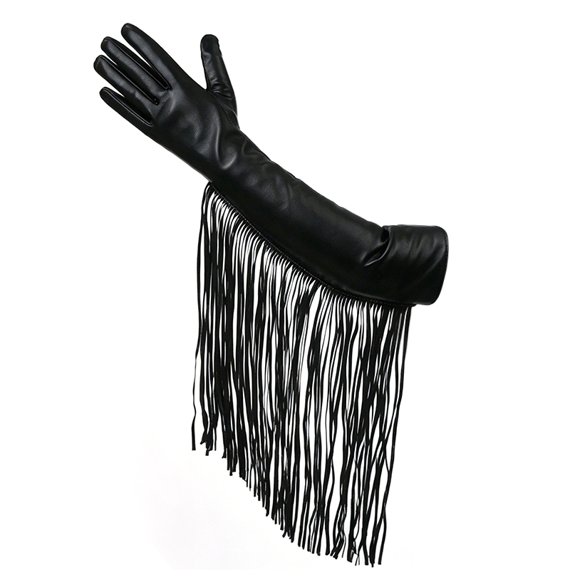 Extended gloves for fashion shows and performance parties, sheepskin gloves CK24