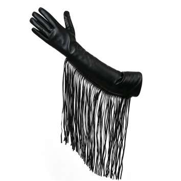 Extended gloves for fashion shows and performance parties, sheepskin gloves CK24